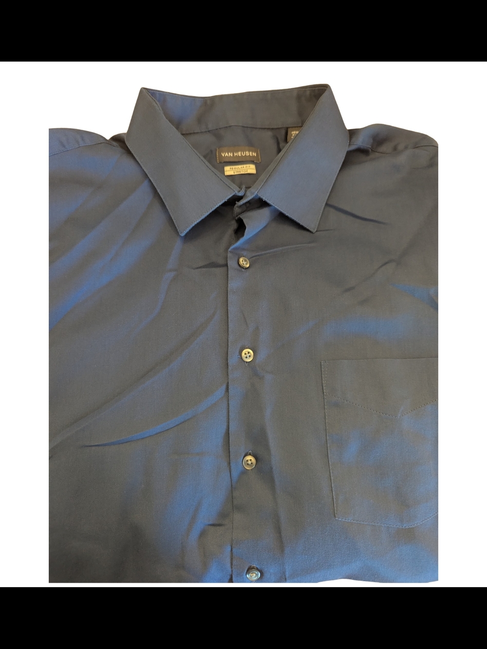EUC Van Heusen Mens XXL 18.5 34/35 Blue Long Sleeve Button Up Shirt Stretch
